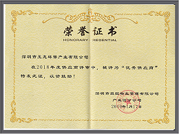 华体平台环保-2018年度优秀供应商