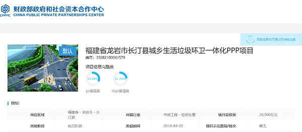 福建长汀环卫PPP项目发布-华体平台环保