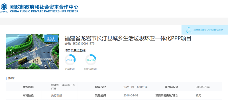 福建长汀环卫PPP项目发布-华体平台环保